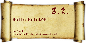 Belle Kristóf névjegykártya
