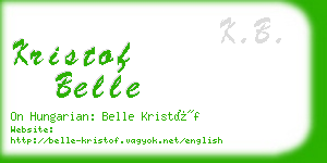 kristof belle business card